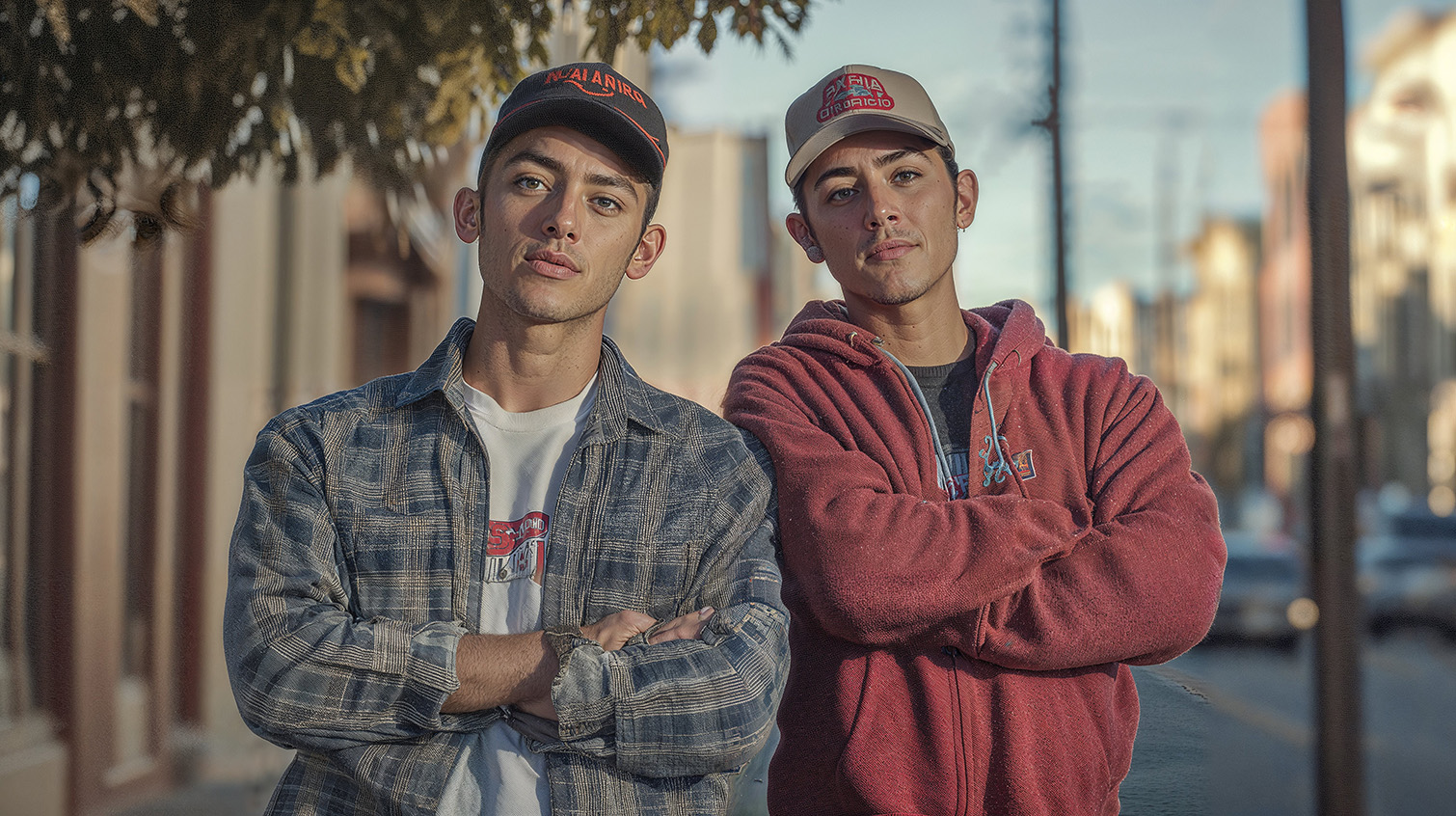 Jeunes Latinos posant dans une rue de San Francisco