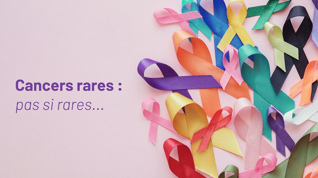 Plusieurs rubans colorés symbolisant la sensibilisation aux différents types de cancers rares.