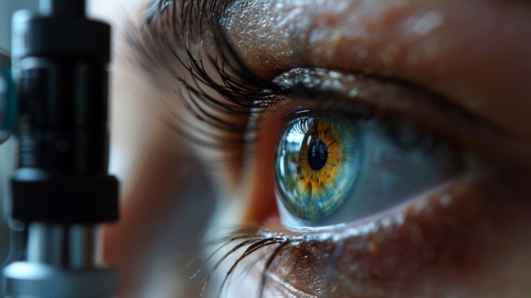 Examen oculaire d'un patient pendant un test de dépistage du glaucome.