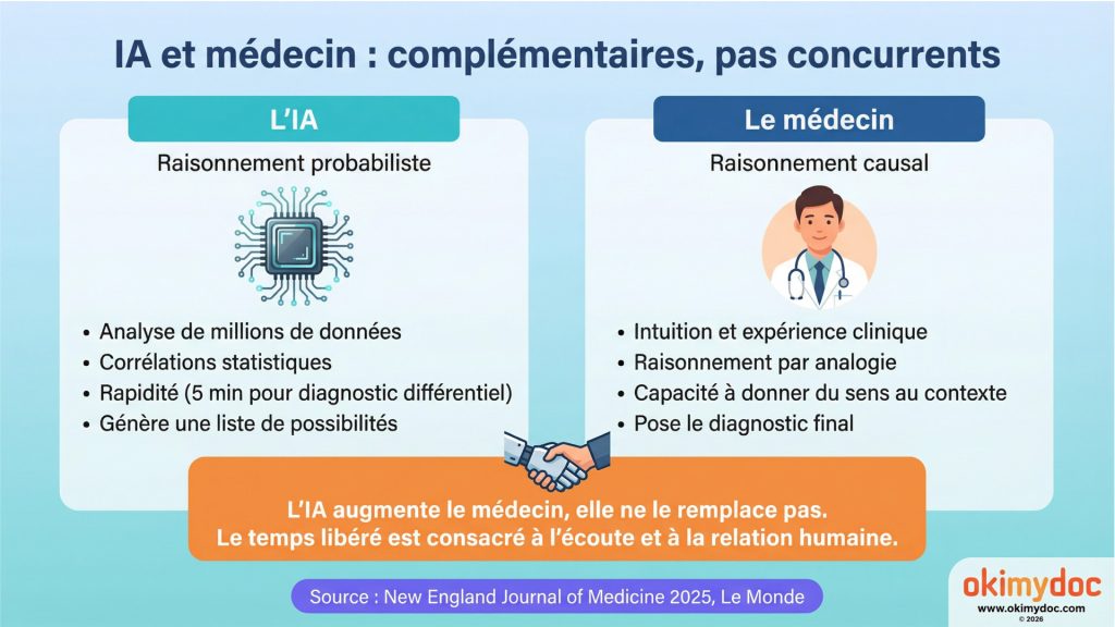 Comparaison entre IA et médecin dans le diagnostic médical.