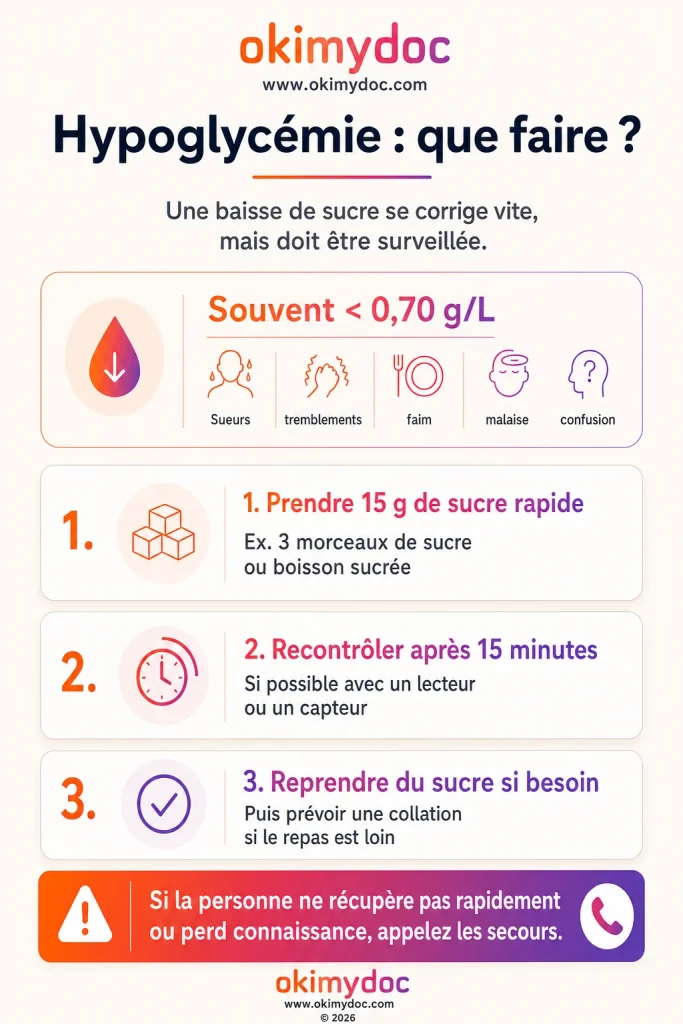 Guide sur la gestion de l'hypoglycémie avec des conseils pratiques.